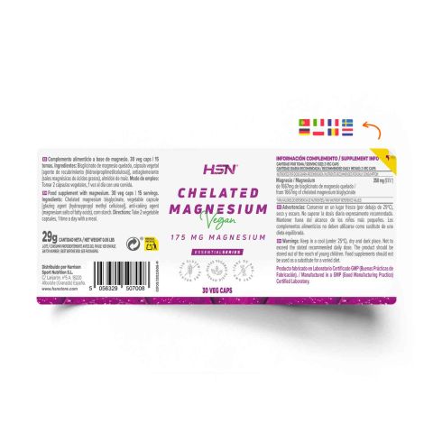 BISGLICINATO DE MAGNESIO (175mg MAGNESIO) - 120 veg caps